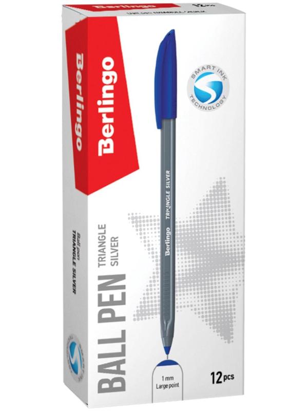 Ручка шариковая 1.0 мм, Triangle Silver, чернила синие, трёхгранная