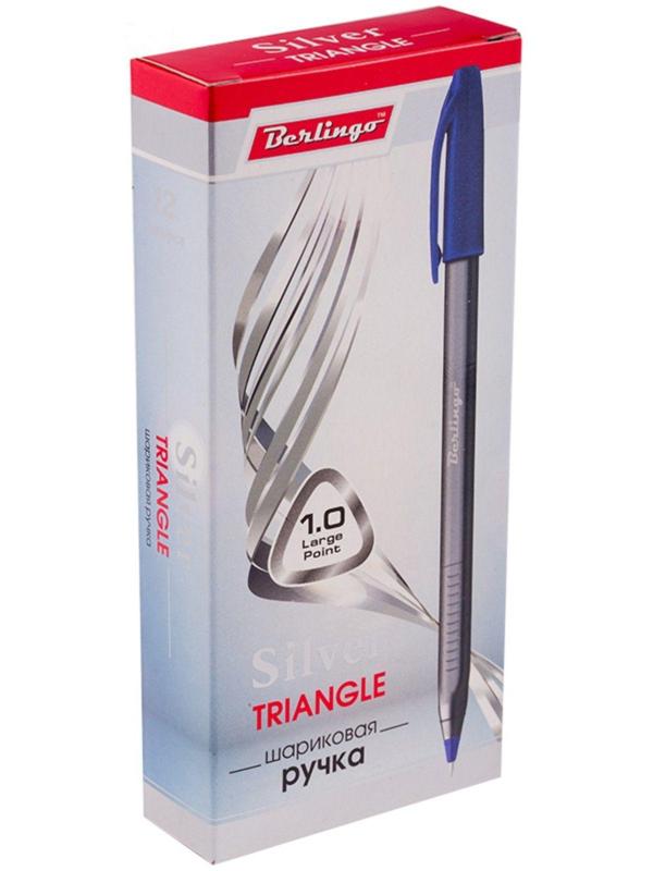 Ручка шариковая 1.0 мм, Triangle Silver, чернила синие, трёхгранная