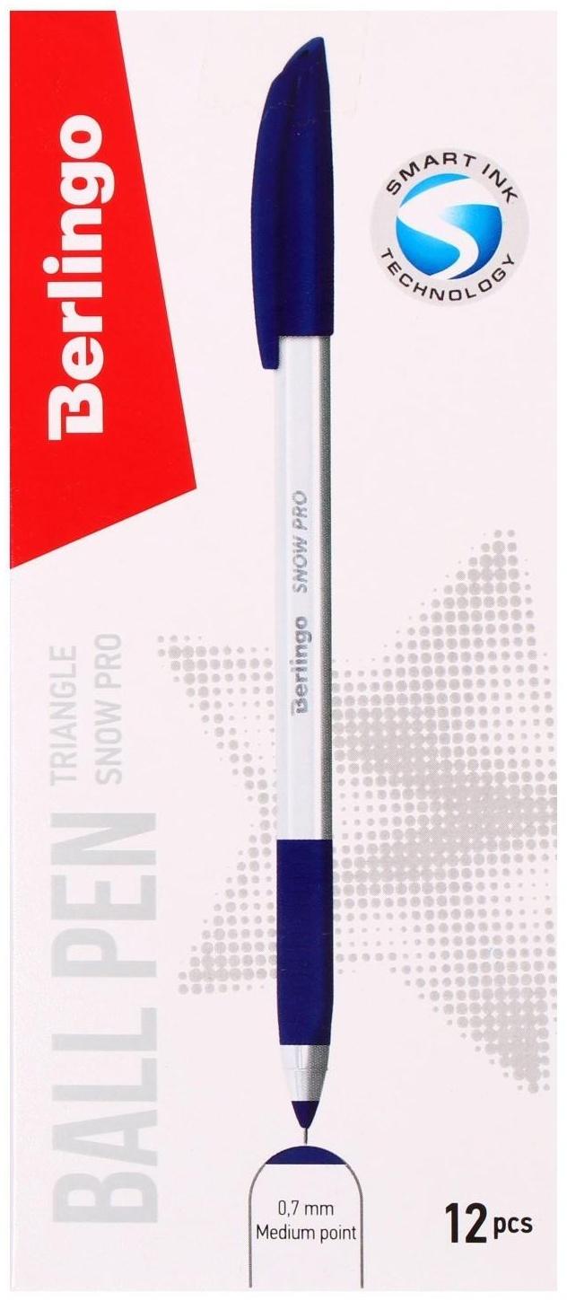 Ручка шариковая Triangle Snow Pro, узел 0.7 мм, чернила синие, грип