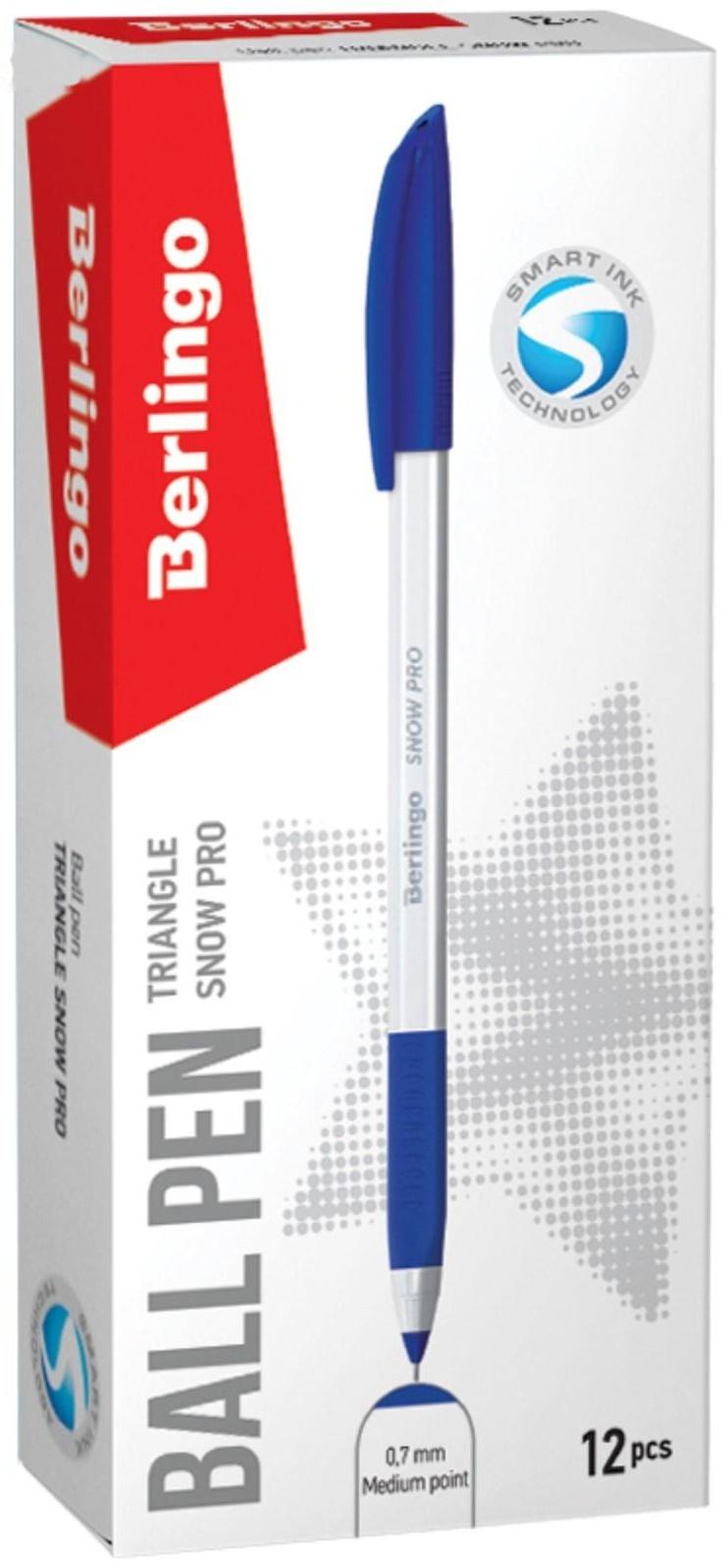 Ручка шариковая Triangle Snow Pro, узел 0.7 мм, чернила синие, грип