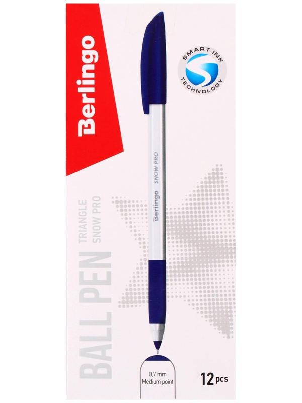 Ручка шариковая Triangle Snow Pro, узел 0.7 мм, чернила синие, грип