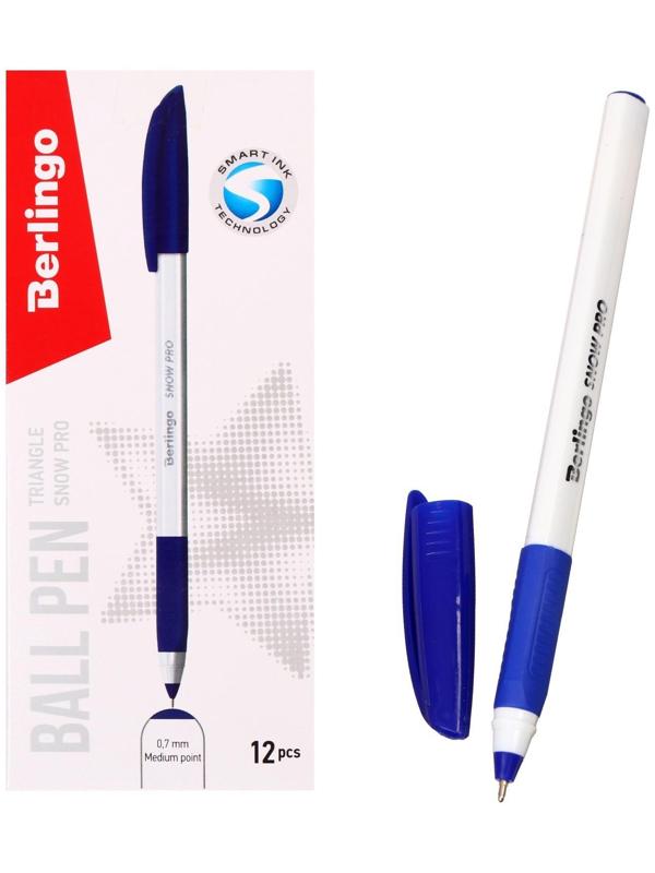 Ручка шариковая Triangle Snow Pro, узел 0.7 мм, чернила синие, грип