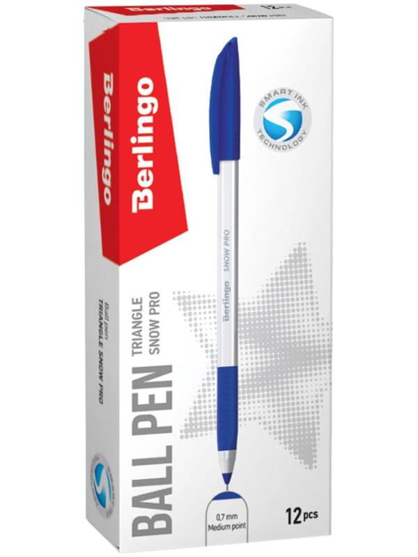 Ручка шариковая Triangle Snow Pro, узел 0.7 мм, чернила синие, грип