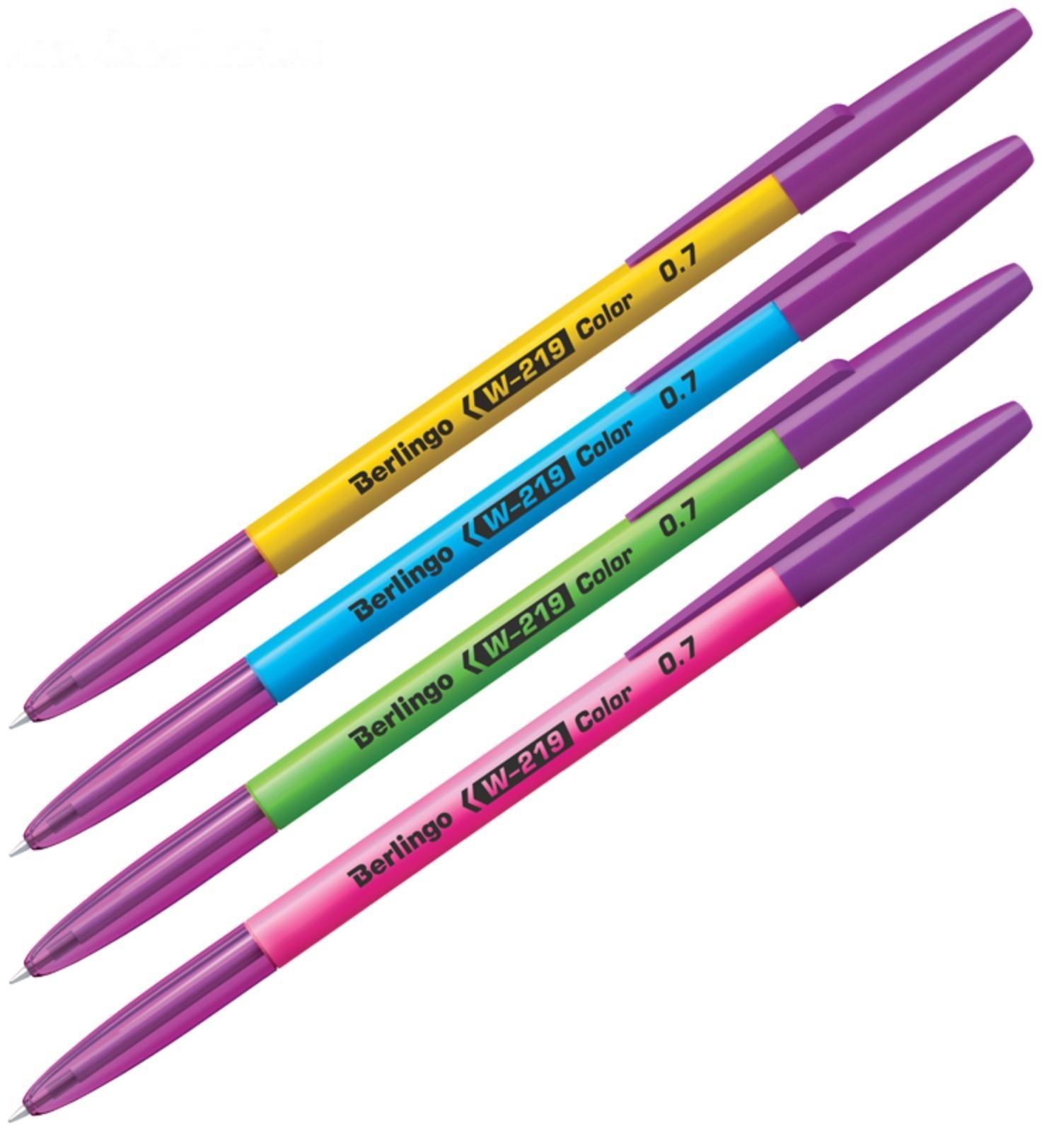 Ручка шариковая W-219 Color, узел 0.7 мм, чернила синие, микс