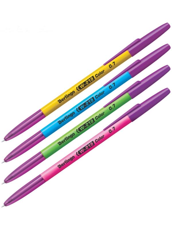 Ручка шариковая W-219 Color, узел 0.7 мм, чернила синие, микс