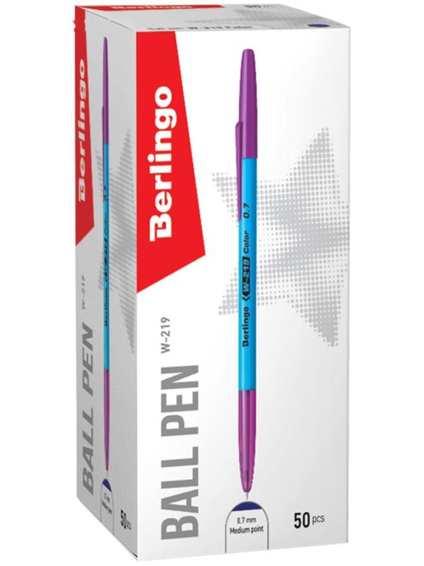 Ручка шариковая W-219 Color, узел 0.7 мм, чернила синие, микс