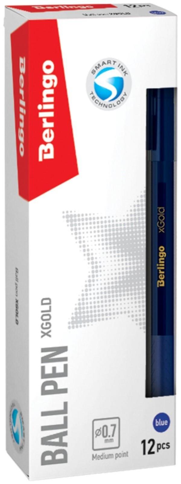 Ручка шариковая xGold, узел 0.7 мм, чернила синие, игольчатый стержень, грип