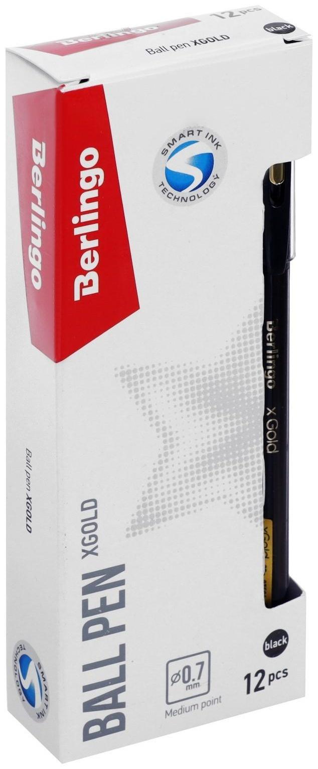 Ручка шариковая xGold, узел 0.7 мм, чернила чёрные, игольчатый стержень, грип