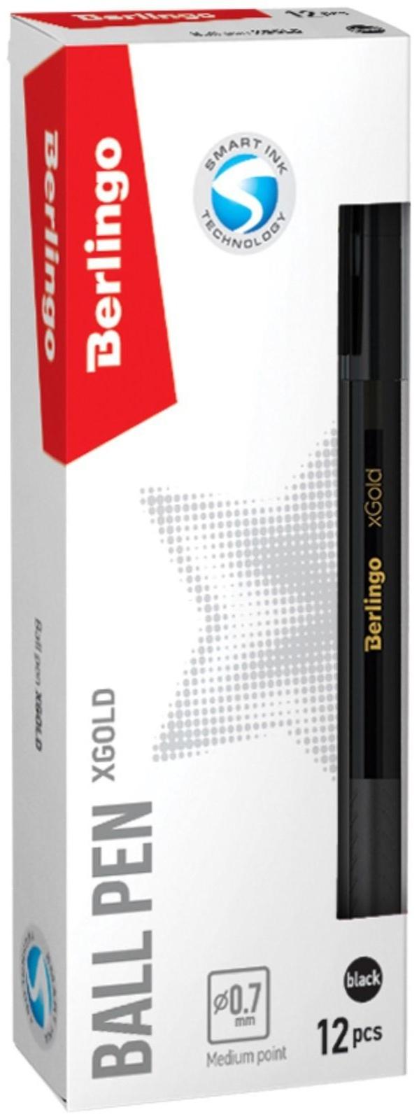 Ручка шариковая xGold, узел 0.7 мм, чернила чёрные, игольчатый стержень, грип