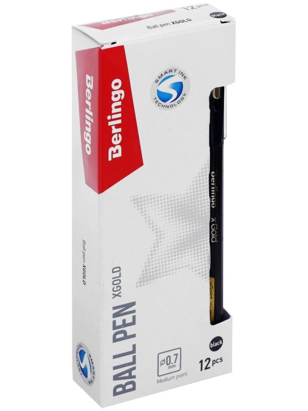 Ручка шариковая xGold, узел 0.7 мм, чернила чёрные, игольчатый стержень, грип