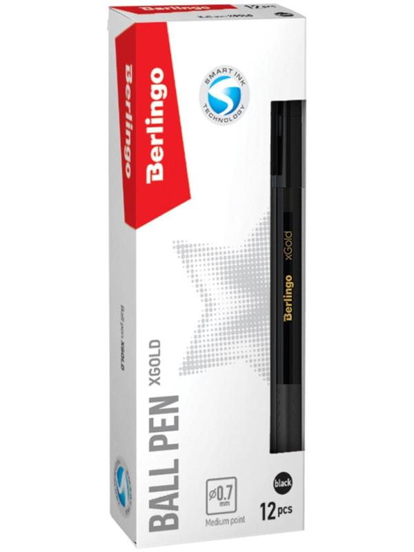 Ручка шариковая xGold, узел 0.7 мм, чернила чёрные, игольчатый стержень, грип