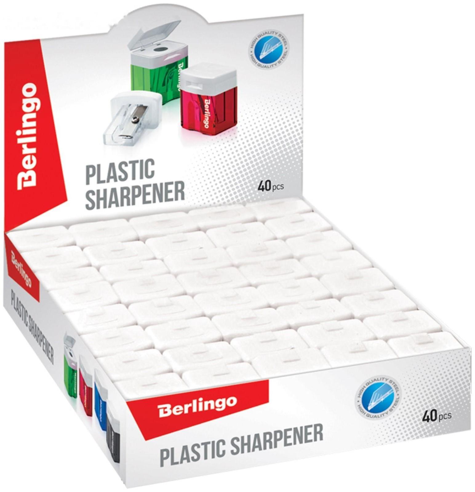 Точилка пластиковая, 1 отверстие, контейнер, микс