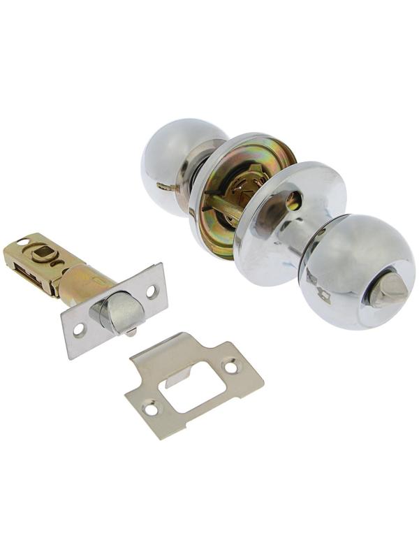 Защелка 1302, с фиксатором, без ключа, цвет хром