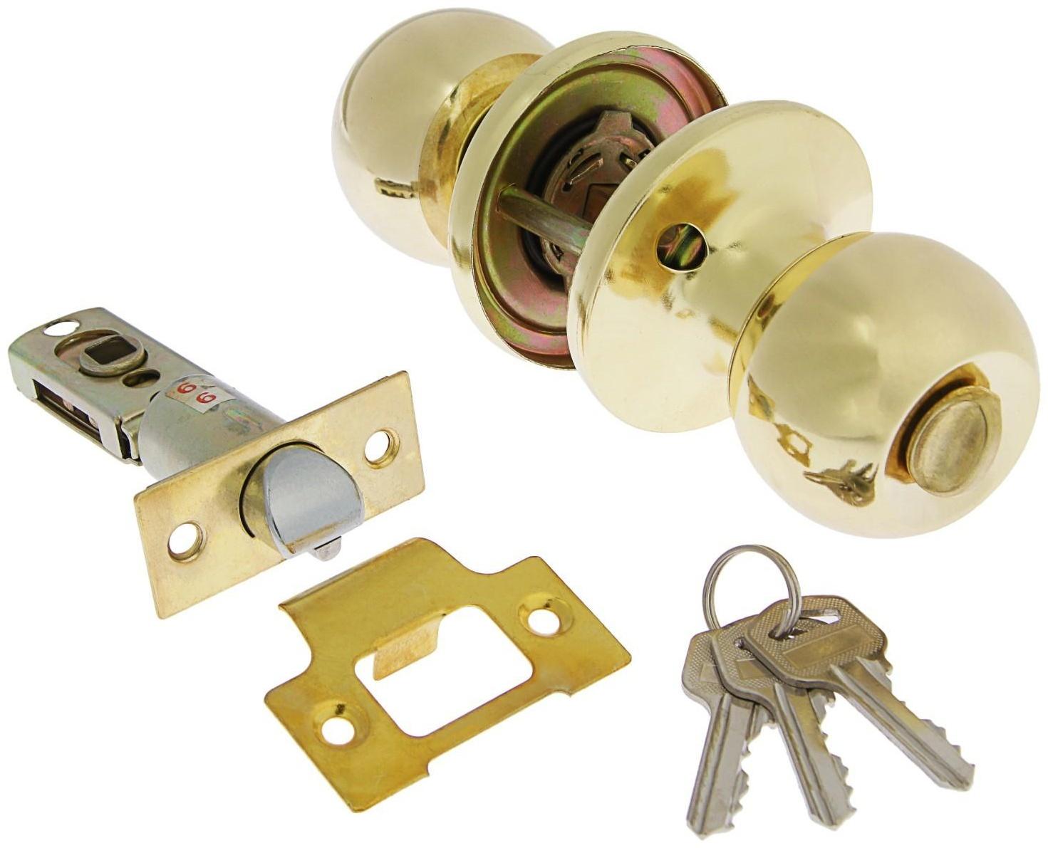 Защелка 1303, с ключом, цвет золото