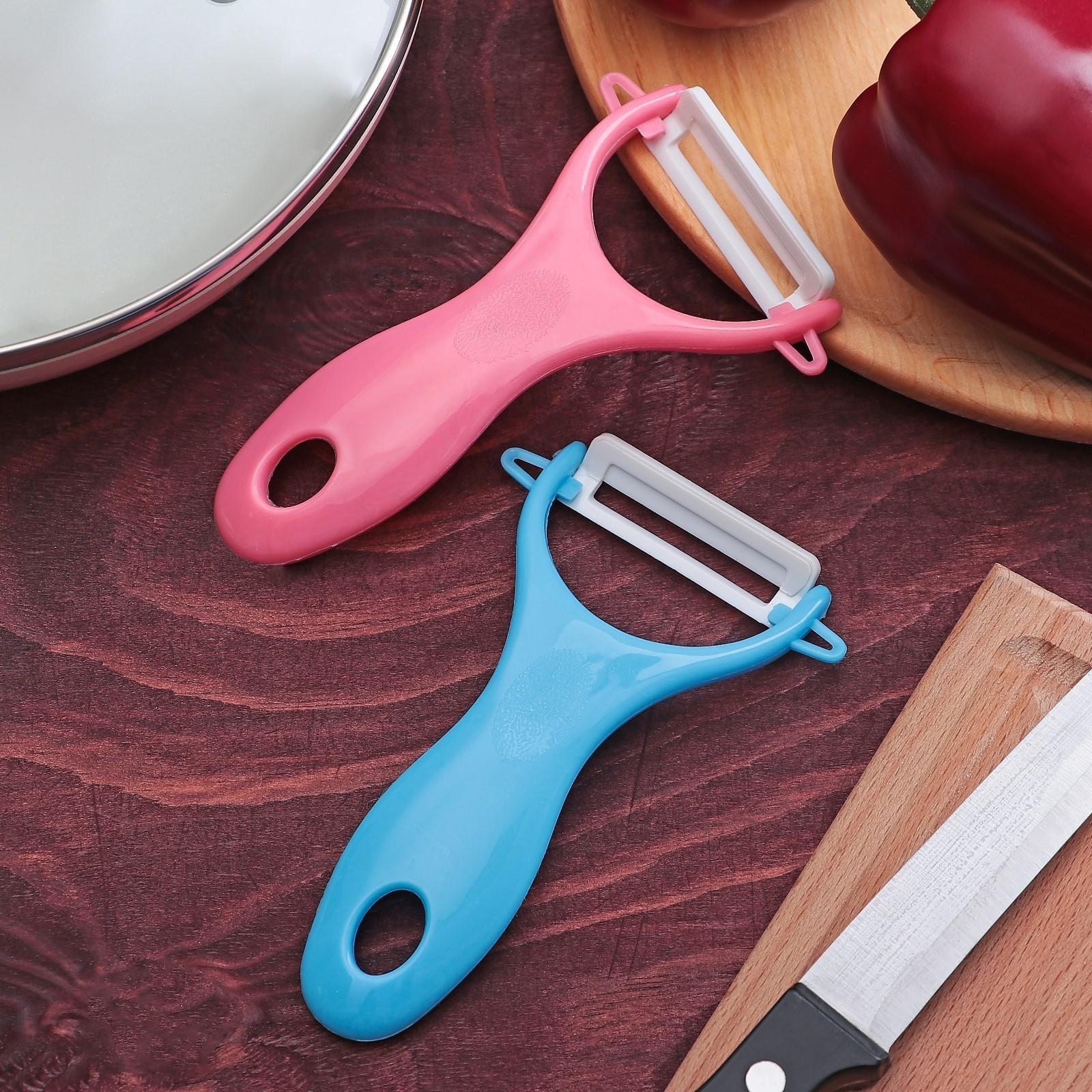 Овощечистка керамическая малая Доляна «Солнечная», 13 см, цвет МИКС