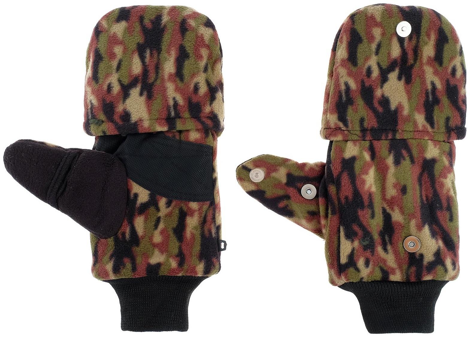 Перчатки из флиса с магнитом (камуфляж)