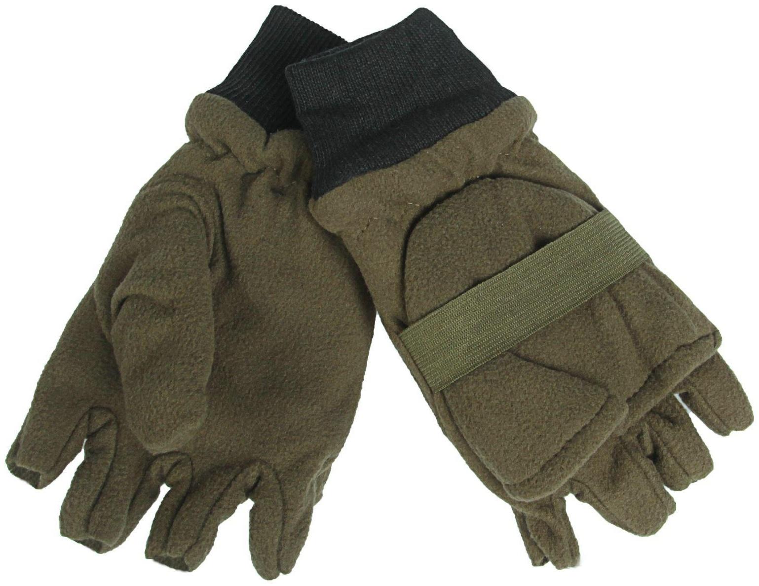 Перчатки рыбака, флис, цвет ХАКИ