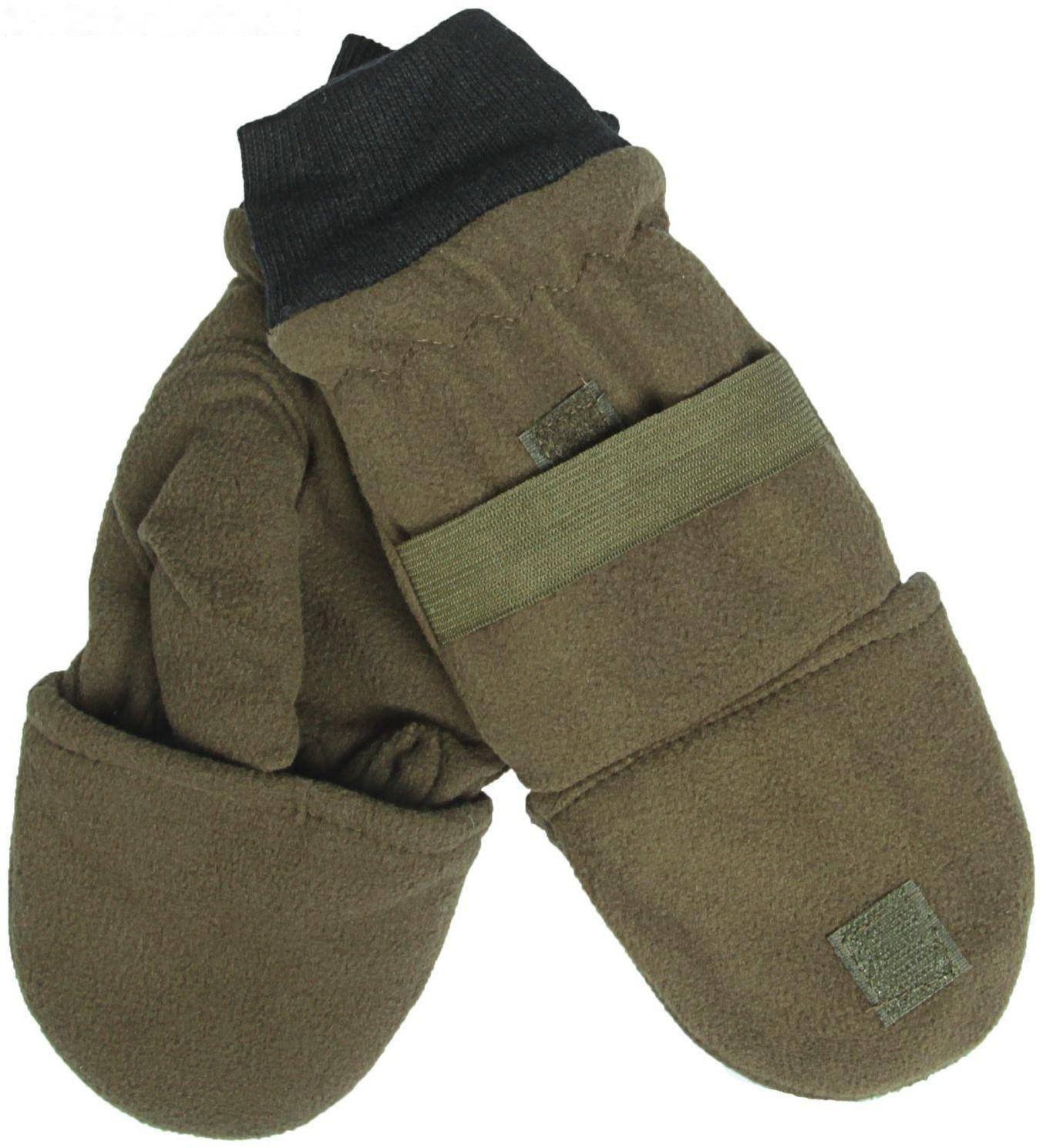 Перчатки рыбака, флис, цвет ХАКИ