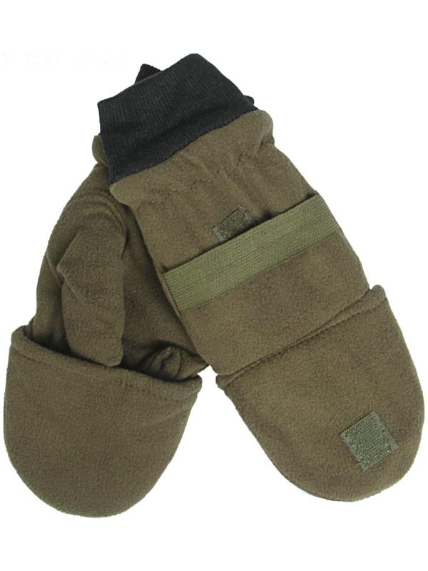 Перчатки рыбака, флис, цвет ХАКИ
