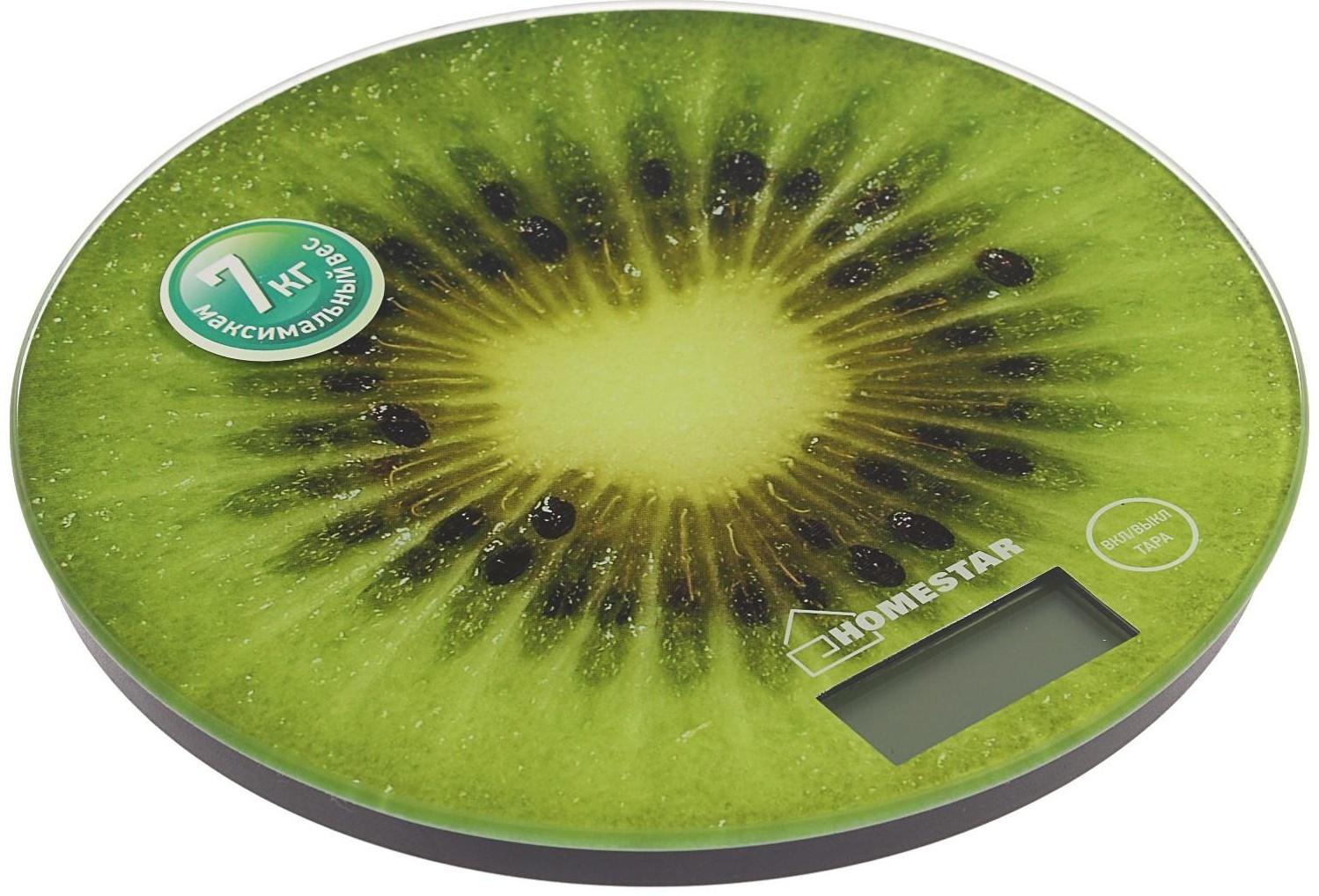 Весы кухонные HOMESTAR HS-3007, электронные, до 7 кг, зелёные