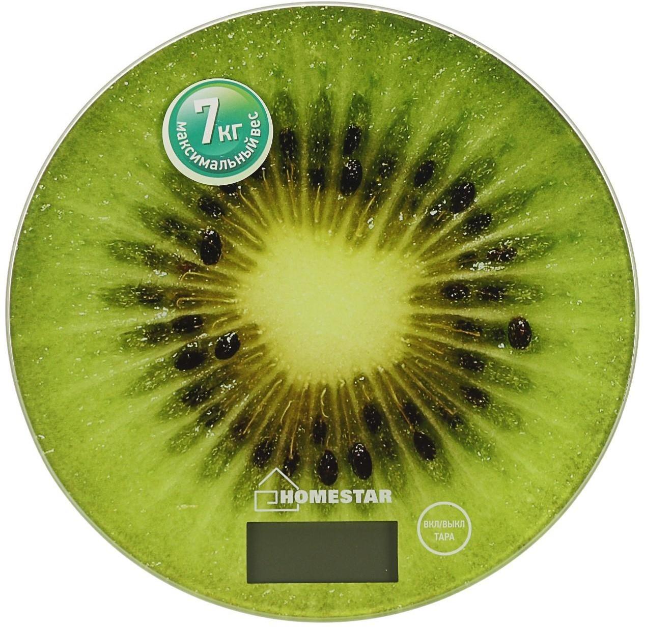 Весы кухонные HOMESTAR HS-3007, электронные, до 7 кг, зелёные