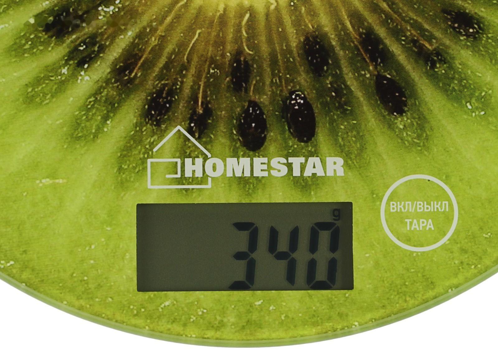 Весы кухонные HOMESTAR HS-3007, электронные, до 7 кг, зелёные