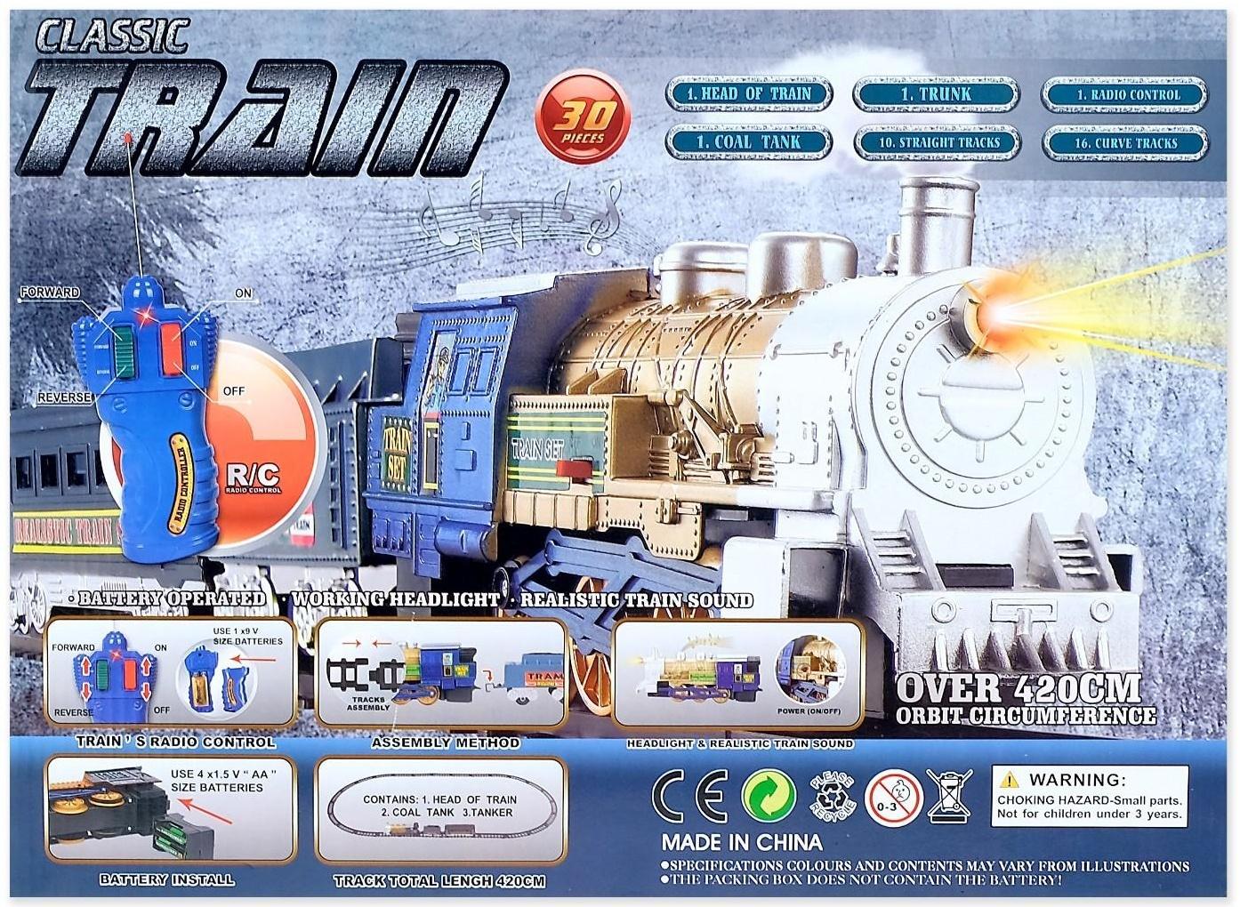 Железная дорога «Скорый поезд», радиоуправляемая, работает от батареек, световые и звуковые эффекты