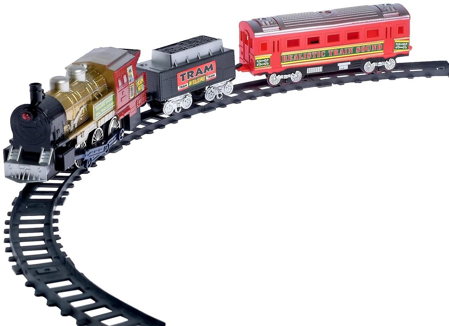 Железная дорога «Скорый поезд», радиоуправляемая, работает от батареек, световые и звуковые эффекты