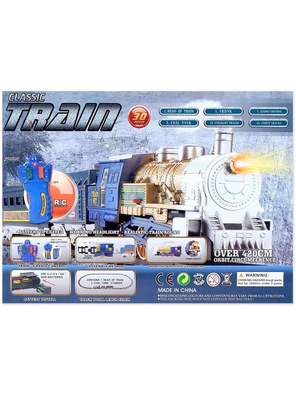 Железная дорога «Скорый поезд», радиоуправляемая, работает от батареек, световые и звуковые эффекты