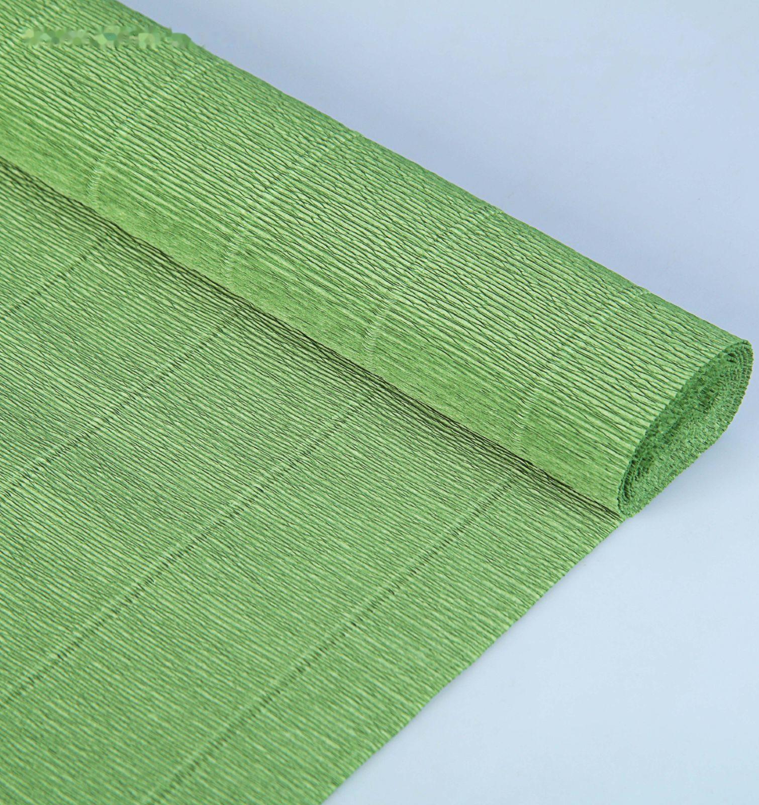 Бумага для упаковок и поделок, гофрированная, нефрит, зелёная, однотонная, двусторонняя, рулон 1 шт., 0,5 х 2,5 м
