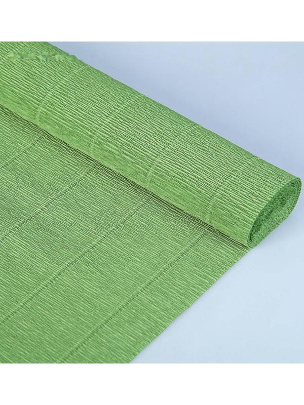 Бумага для упаковок и поделок, гофрированная, нефрит, зелёная, однотонная, двусторонняя, рулон 1 шт., 0,5 х 2,5 м