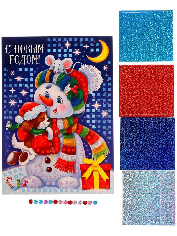 Мозаика стикерная «Снеговик» + EVA стикеры