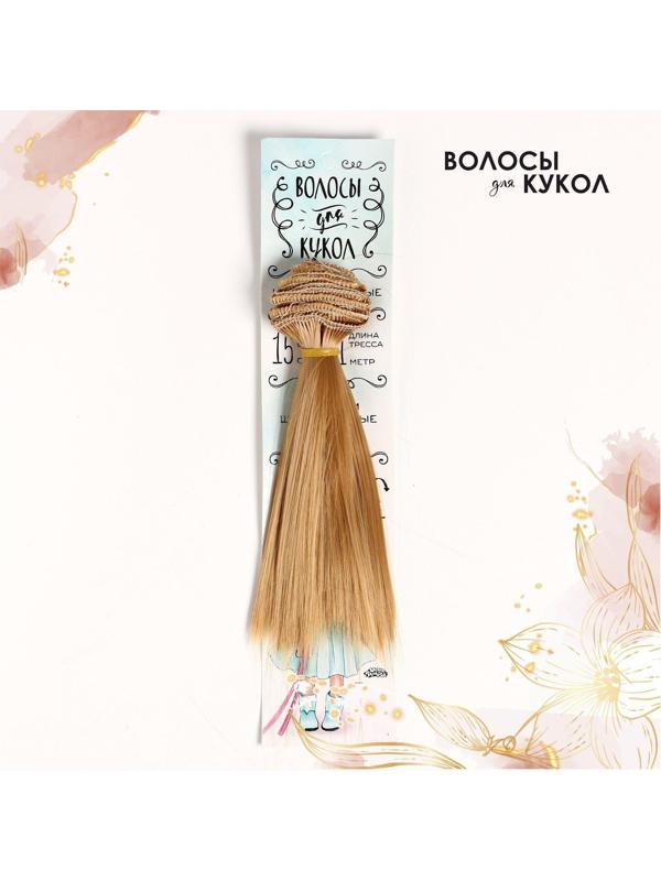 Волосы - тресс для кукол «Прямые» длина волос: 15 см, ширина: 100 см, цвет № 26