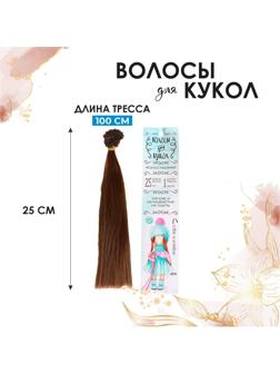 Волосы - тресс для кукол «Прямые» длина волос: 25 см, ширина:100 см, цвет № 6