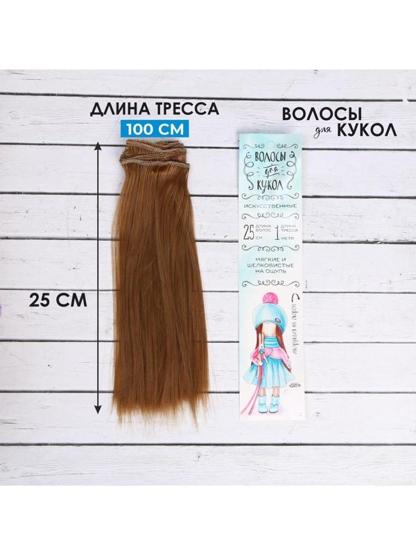 Волосы - тресс для кукол «Прямые» длина волос: 25 см, ширина: 100 см, цвет № 28