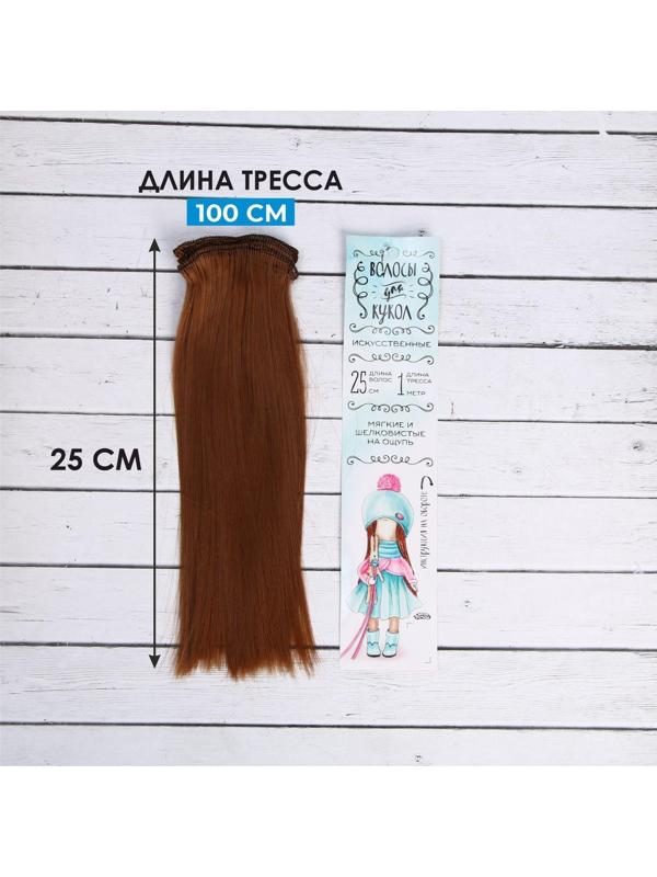 Волосы - тресс для кукол «Прямые» длина волос: 25 см, ширина:100 см, цвет № 30А