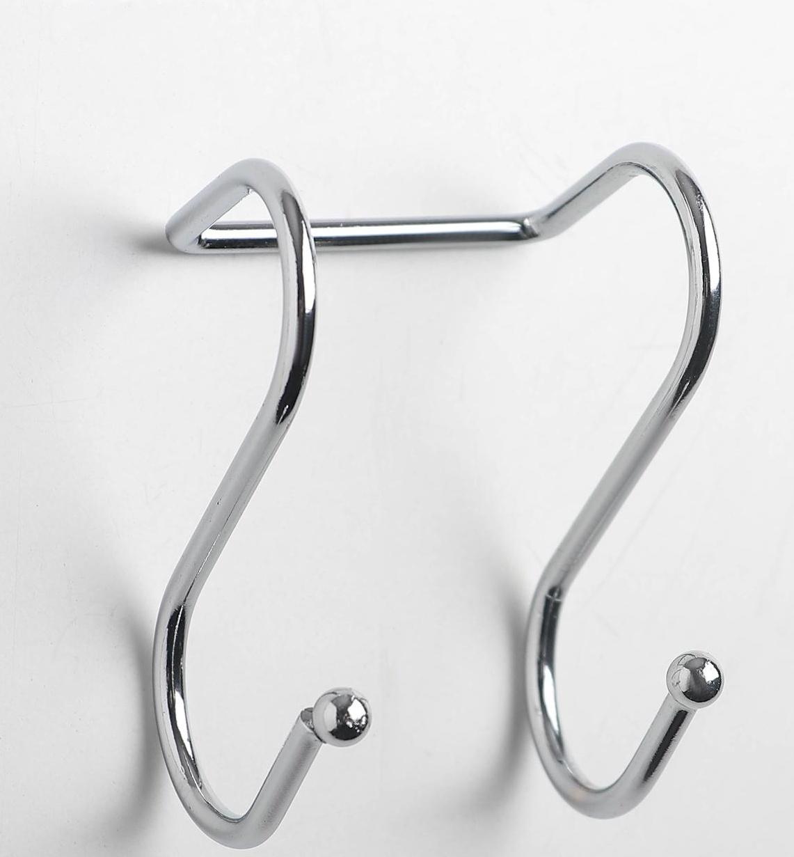 Крючок для рейлинга двойной, d=2,5 см, 6 см, цвет хром
