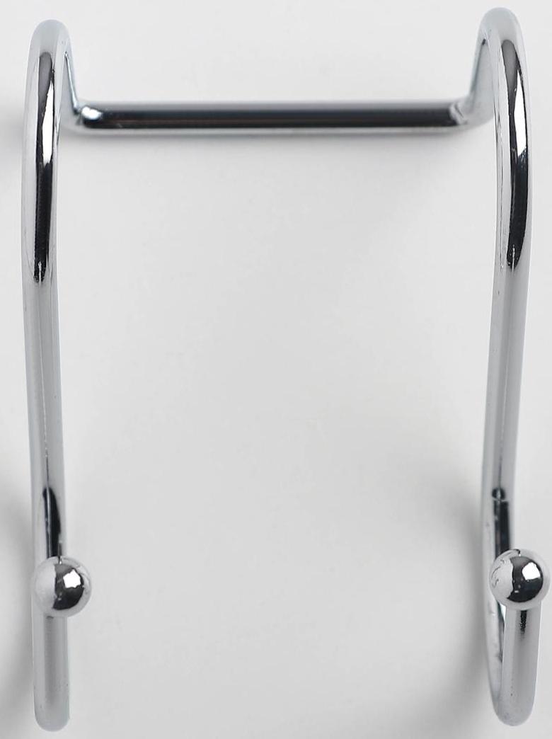 Крючок для рейлинга двойной, d=2,5 см, 6 см, цвет хром