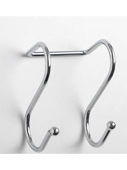 Крючок для рейлинга двойной, d=2,5 см, 6 см, цвет хром