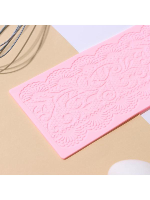 Коврик для айсинга силиконовый Доляна «Ажур», 39×10 см, цвет МИКС