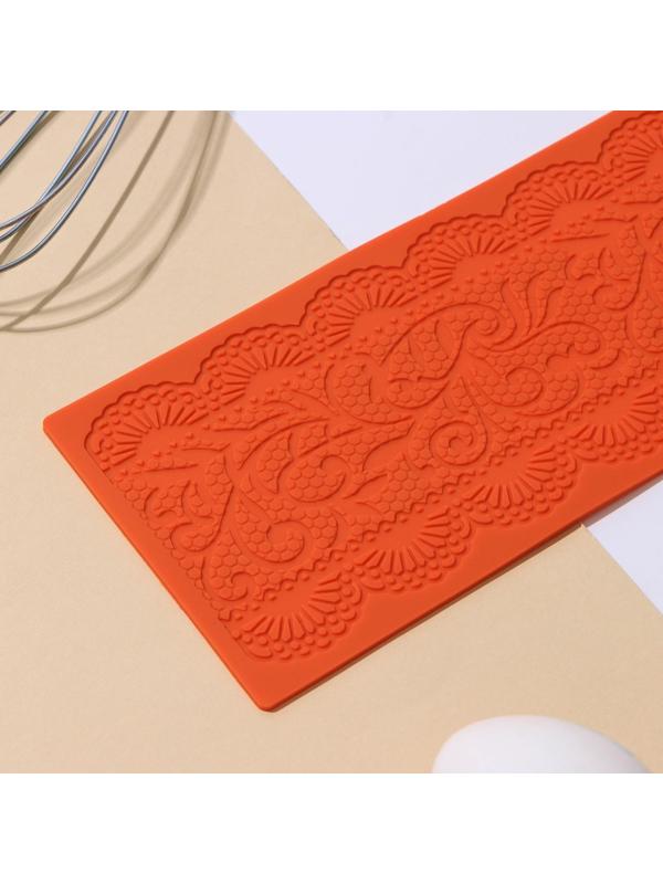 Коврик для айсинга силиконовый Доляна «Ажур», 39×10 см, цвет МИКС