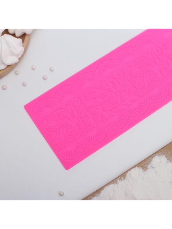 Коврик для айсинга силиконовый Доляна «Ажур», 39×10 см, цвет МИКС