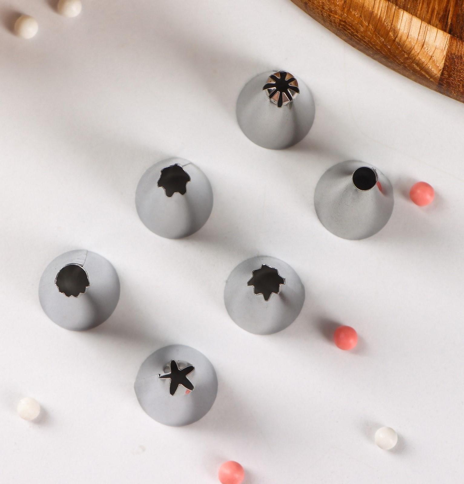 Набор насадок кондитерских Доляна, d=1,8 см, 6 шт, форма МИКС