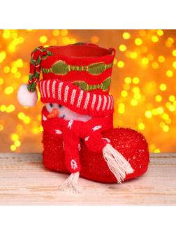 Подарочная упаковка «Сапожок», снеговик