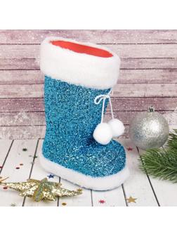 Подарочная упаковка «Сапожок», цвет голубой