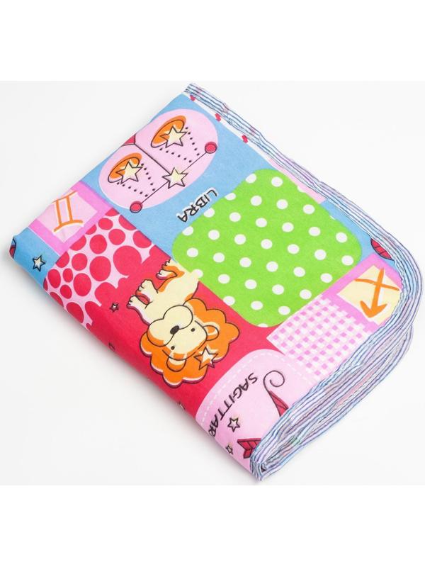Пелёнка детская на непромокаемой основе, 65х50 см, рисунок гороскоп, цвета МИКС
