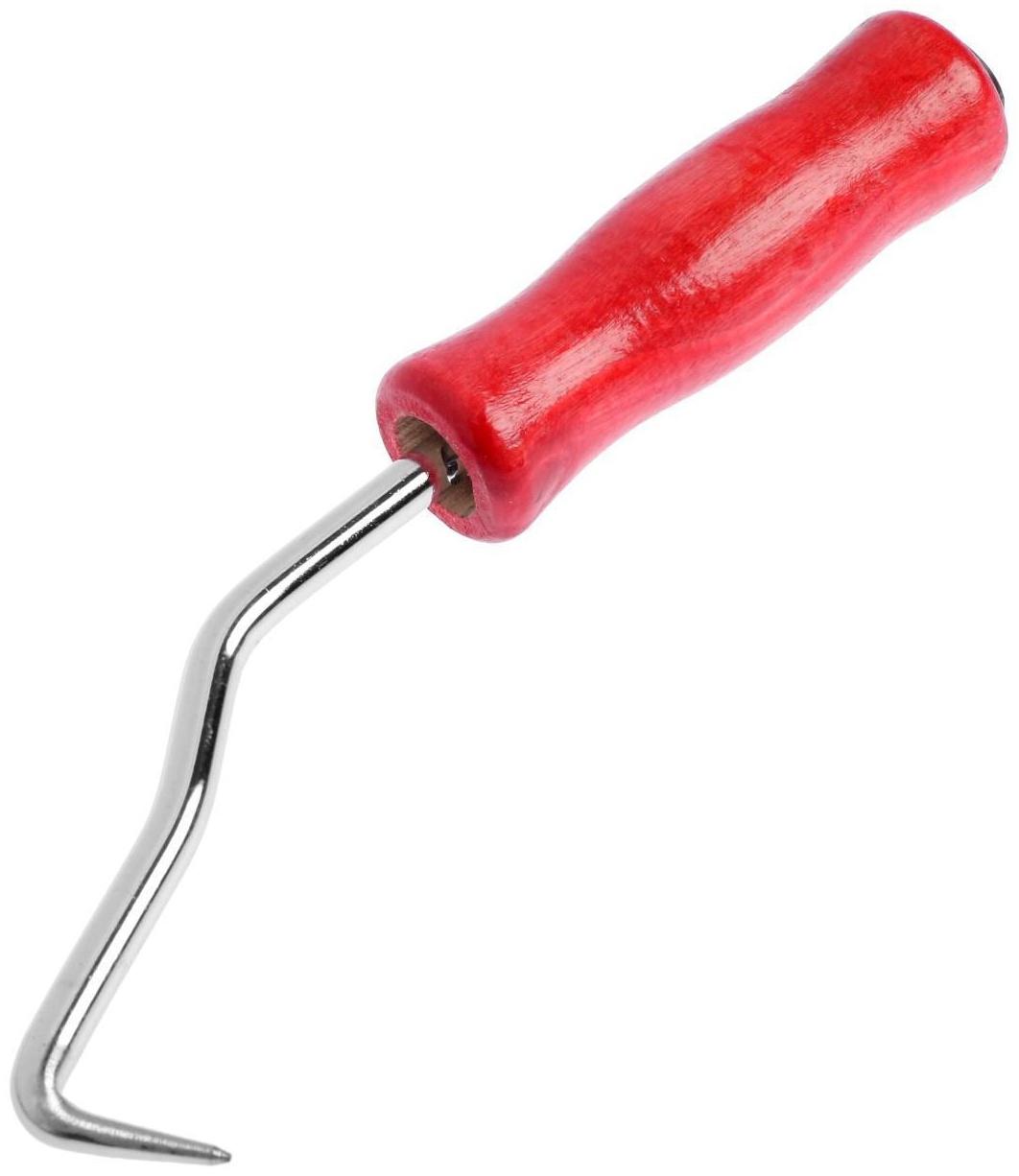 Крюк для вязки арматуры ТУНДРА, деревянная рукоятка, 210 мм