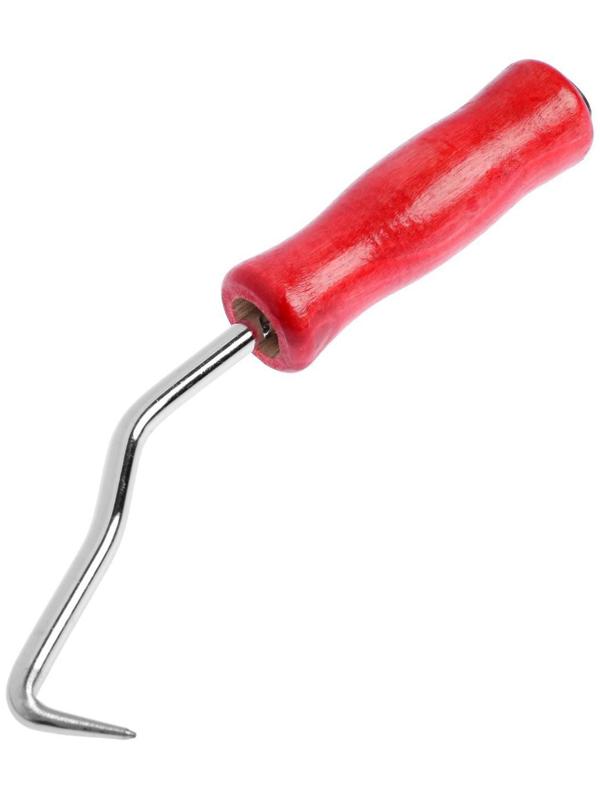 Крюк для вязки арматуры ТУНДРА, деревянная рукоятка, 210 мм