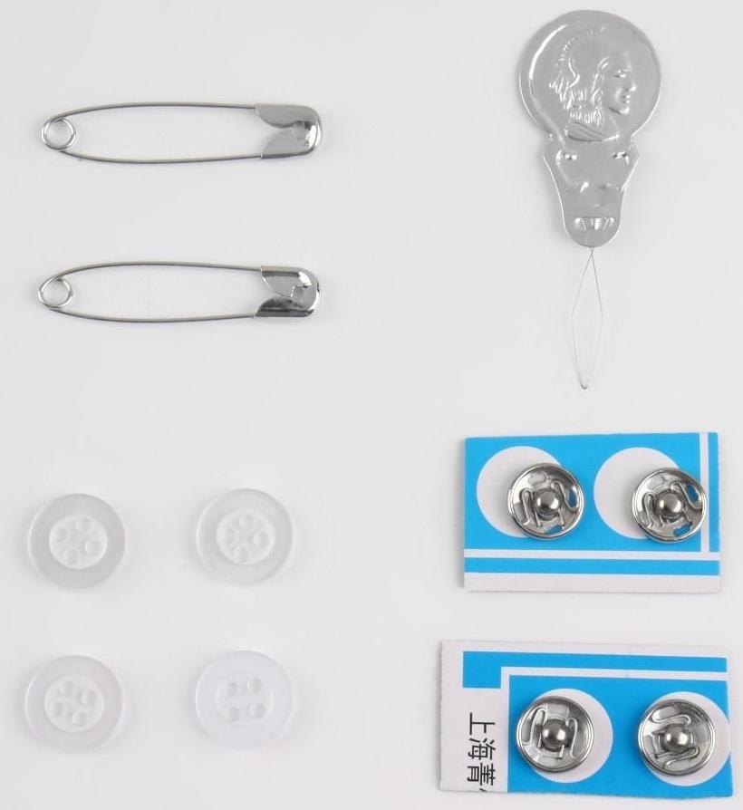 Швейный набор, 46 предметов, в сумочке ПВХ, 7,5 × 7,5 × 16,5 см,цвет МИКС