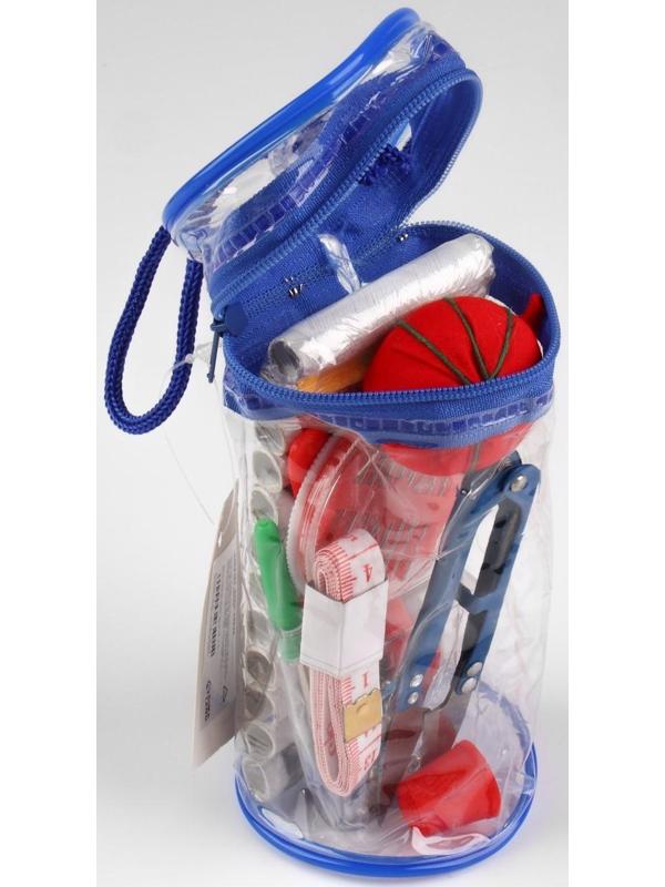 Швейный набор, 46 предметов, в сумочке ПВХ, 7,5 × 7,5 × 16,5 см,цвет МИКС